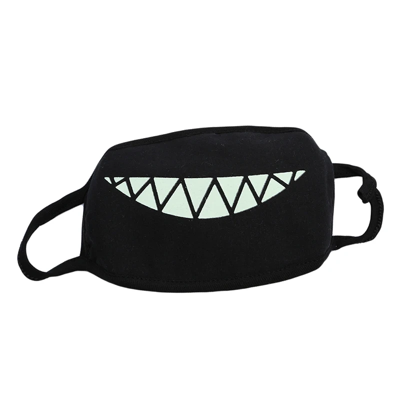 Черная светящаяся хлопковая маска для лица 3 шт. антизапотевающая вечеринки в