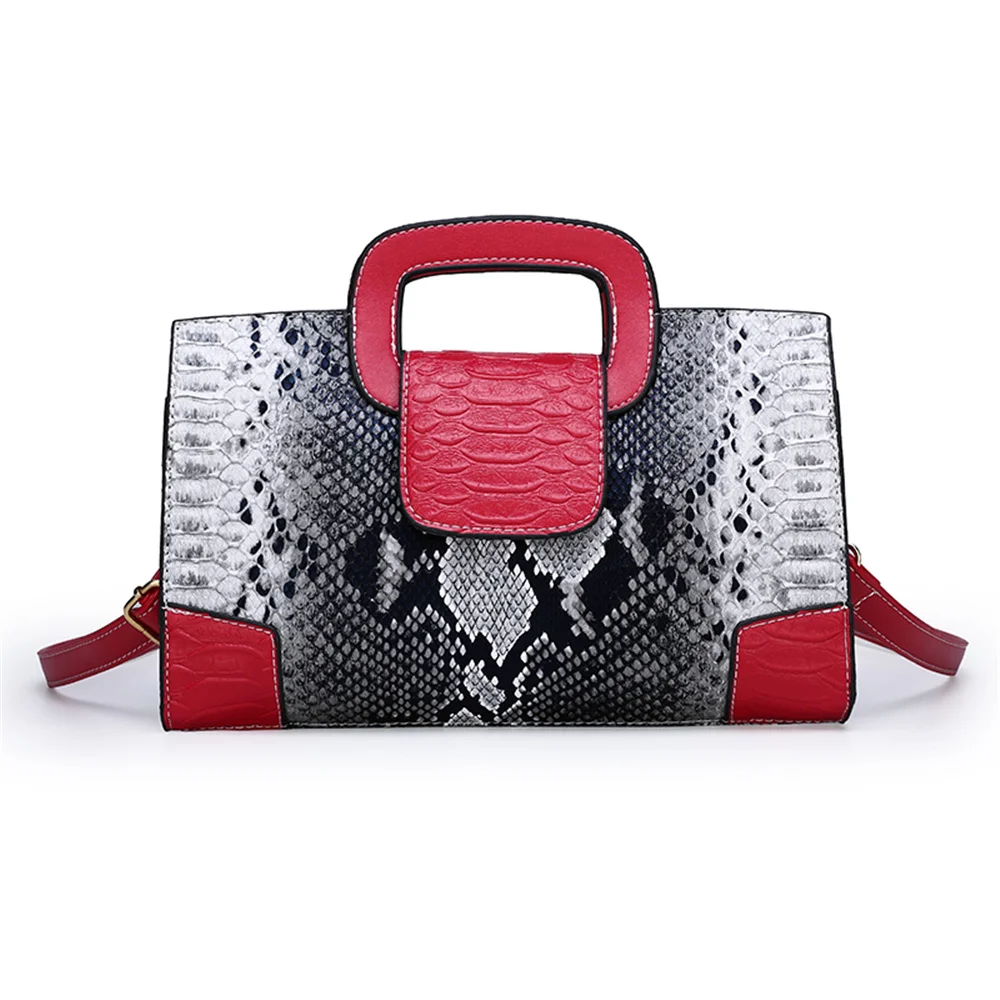 Сумка из искусственной кожи под змеиную кожу женские сумки модная маленькая