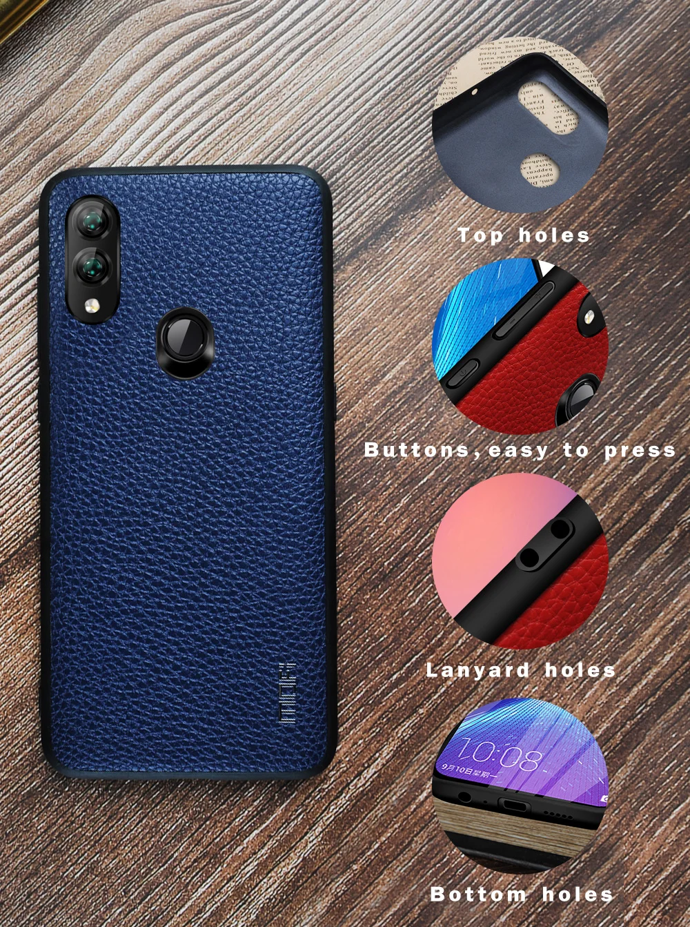 Для huawei Honor 8X чехол для huawei Honor 8X Max чехол Mofi для Honor 8X чехол Обложка на заднюю панель из искусственной кожи жесткий деловой стиль
