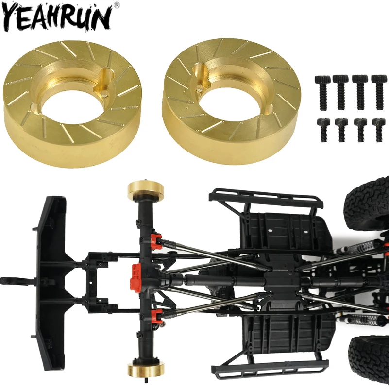 

YEAHRUN RC Car Steering Knuckle Brass Counterweights Heavy Duty Internal Wheel Counterweight for 1/10 Axial SCX10 II 90046 90047