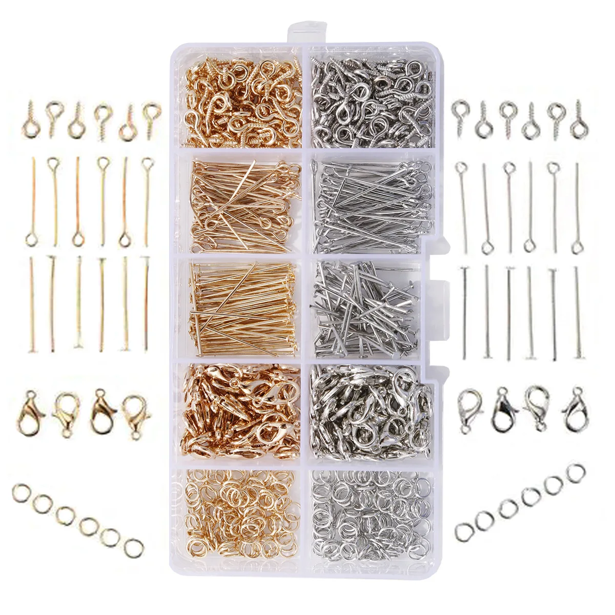 700 шт./кор. застежка карабин Колечки с петлей шпильки фурнитура для изготовления