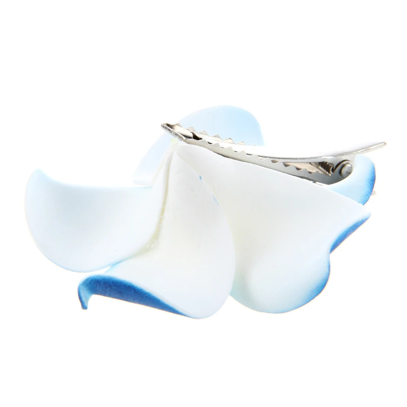 

Women Girls Plumeria Flower Foam Hair Clip - Blue