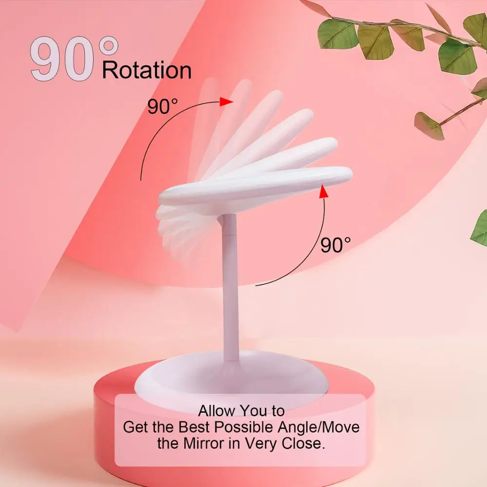 Настольное светодиодное зеркало для макияжа с 5-кратным увеличением и USB-зарядкой