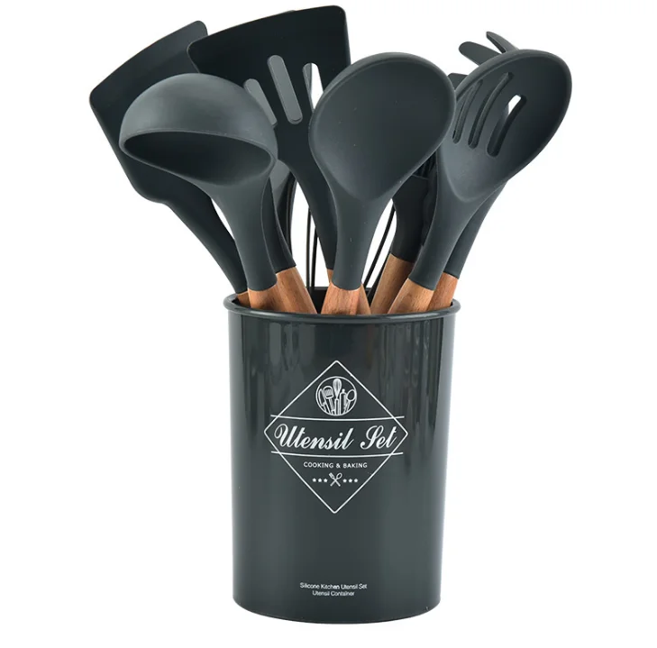 12 шт. набор силиконовых кухонных принадлежностей антипригарная лопата с