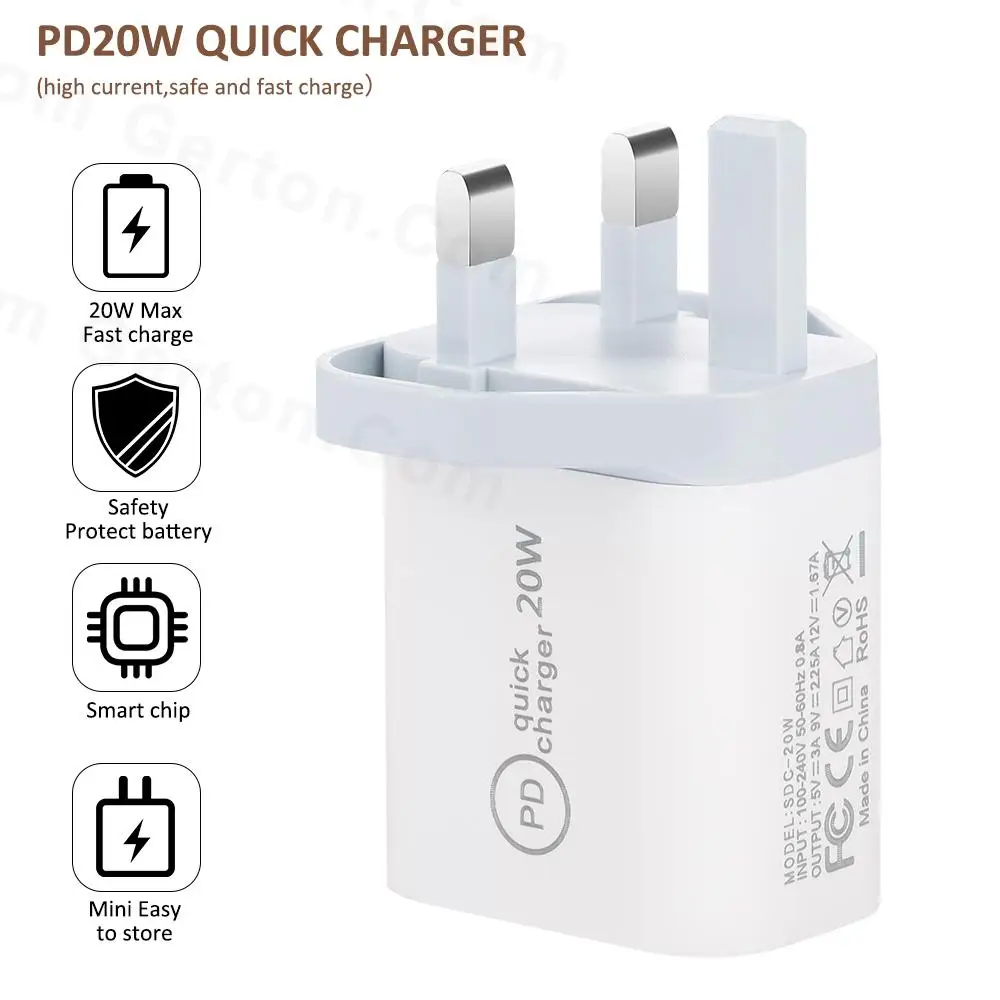 20w pd fast charger for iphone 13 12 11 eu us uk plug for iphone 13 pro max 12 11 power adapter for ipad android phones usb c free global shipping