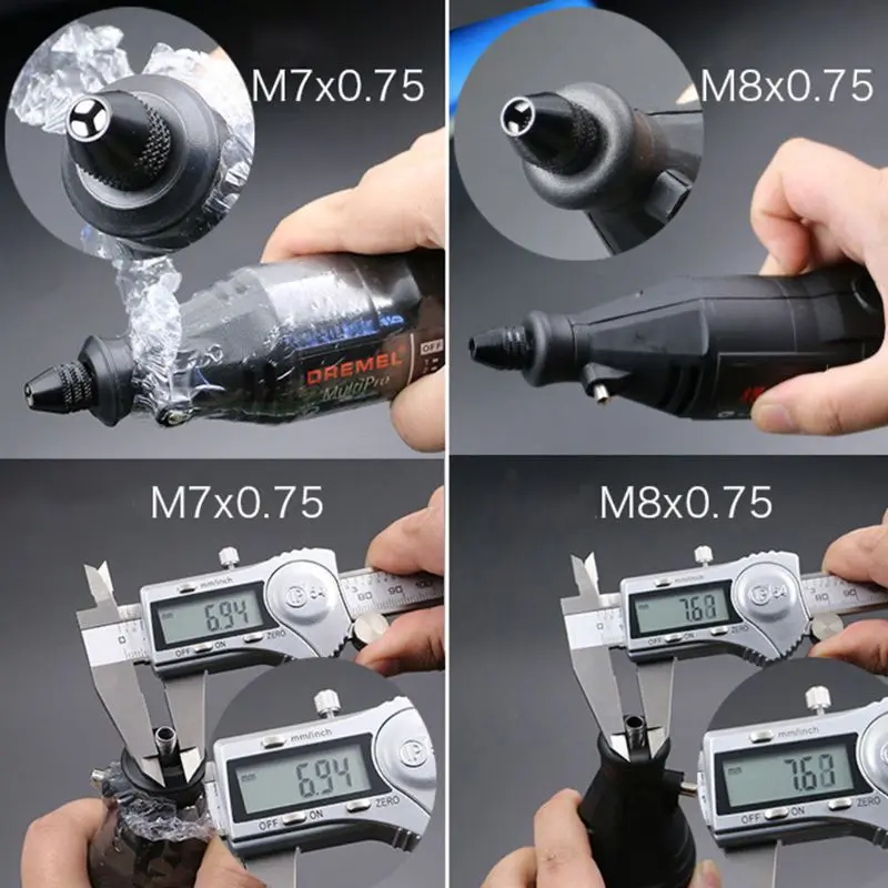 

Multifunctional M7/M8 Keyless Drill Chuck Rotary Tool 4-Types Optional Chucks
