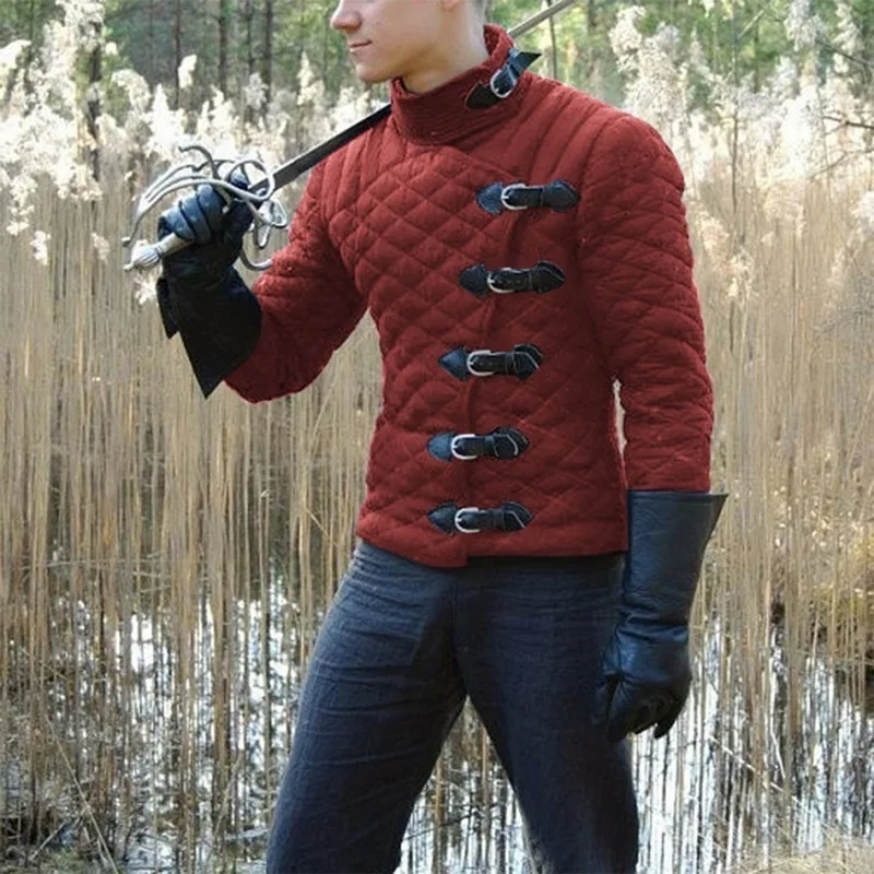 Осенне-зимняя мужская однотонная приталенная куртка с металлической кожаной