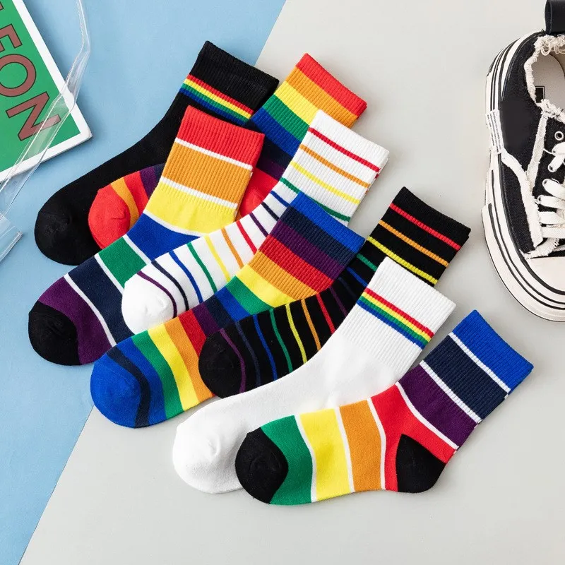 

Женские носки в стиле преппи, полосатые, повседневные, в стиле хип-хоп, для скейтборда, длинные носки в стиле Харадзюку, ретро, винтажная улич...