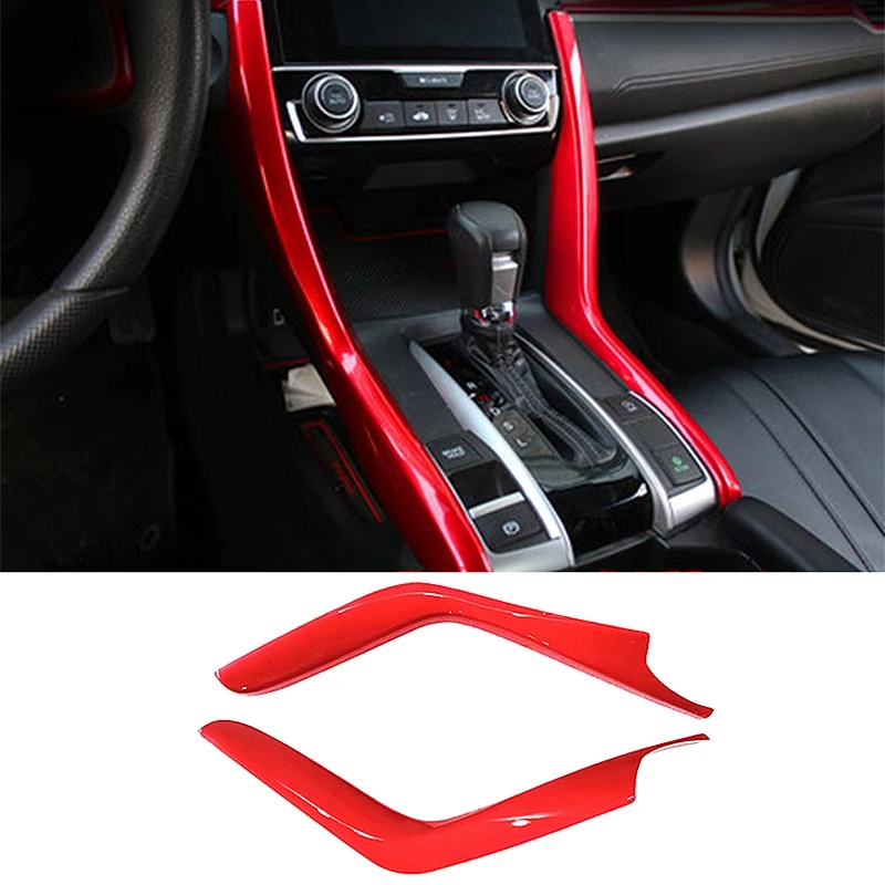 

Car Modification Car Accessories Gear Shift Panel Stripe Cover Trim for Honda Civic 10Th 2016-2018(Red)
