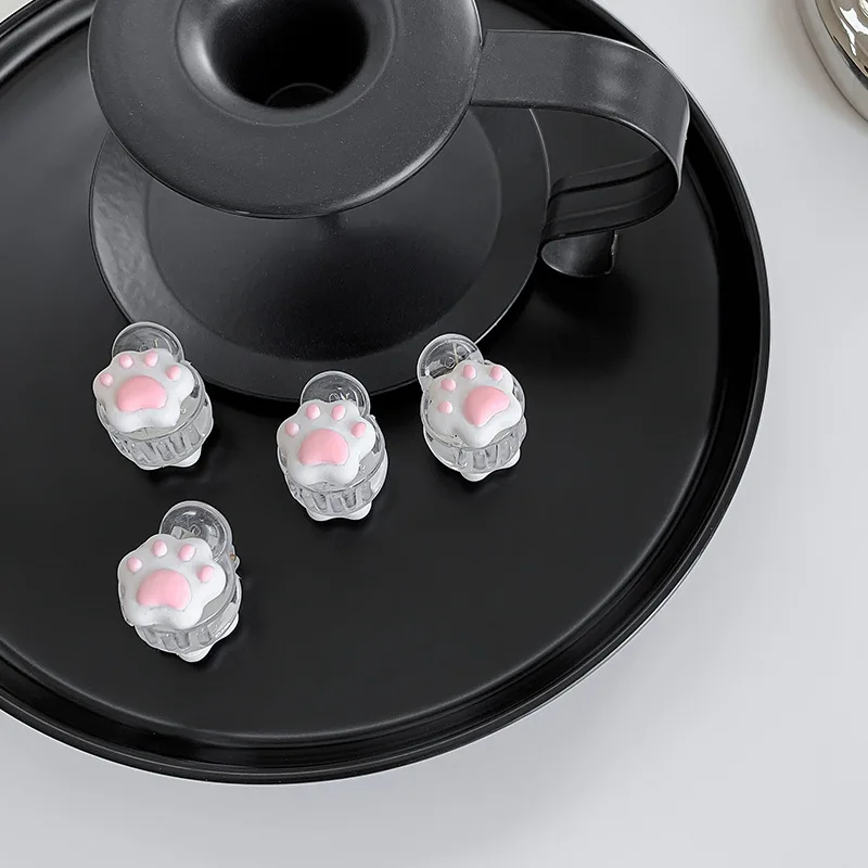 

4Pcs So Cute Cat Palm Mini Hair Claw Animal Lovers Hair Clip Pink Hair Pin Plastic Hair Holder Hair Accessories For Sweet Girls