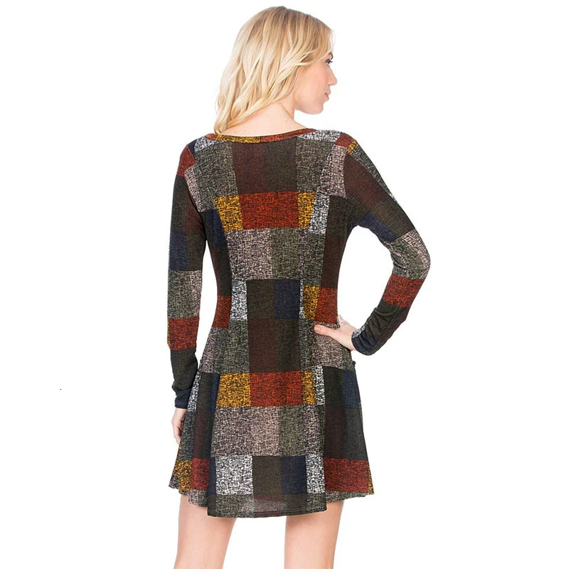 Модное дизайнерское платье в шотландскую клетку для мам Одежда беременных