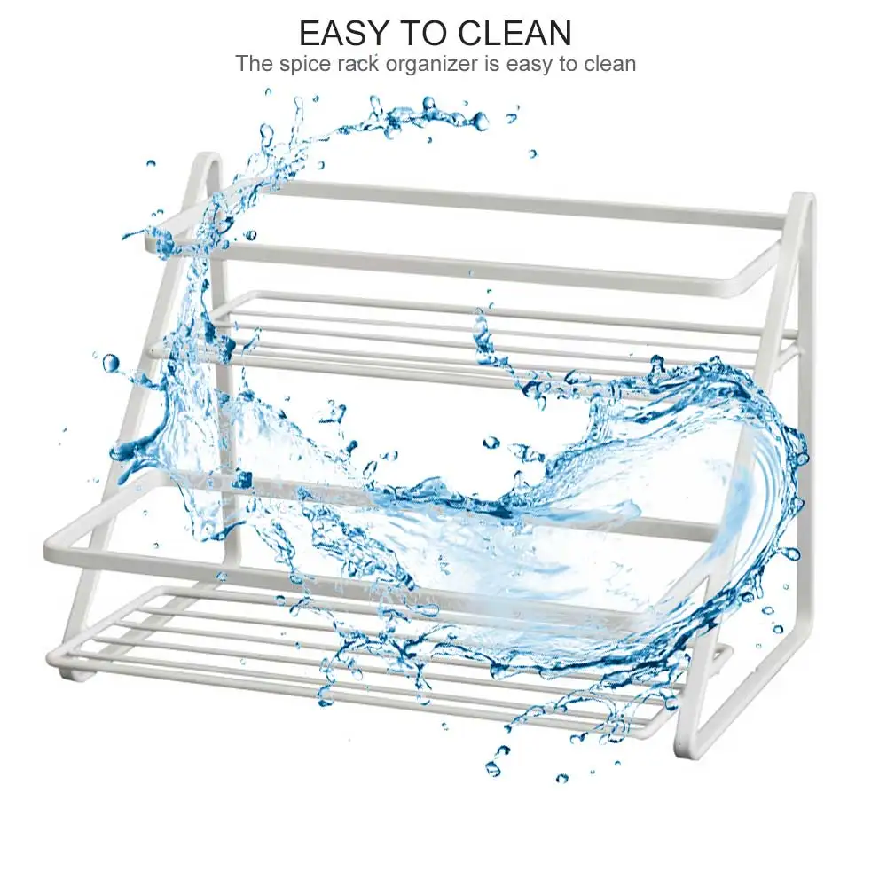 

iron Storage Rack Two-Tier Desktop Organizer Iron Kitchen Seasoning Bottle Art Storage Rack Cosmetic Seasoning Cup Shelf