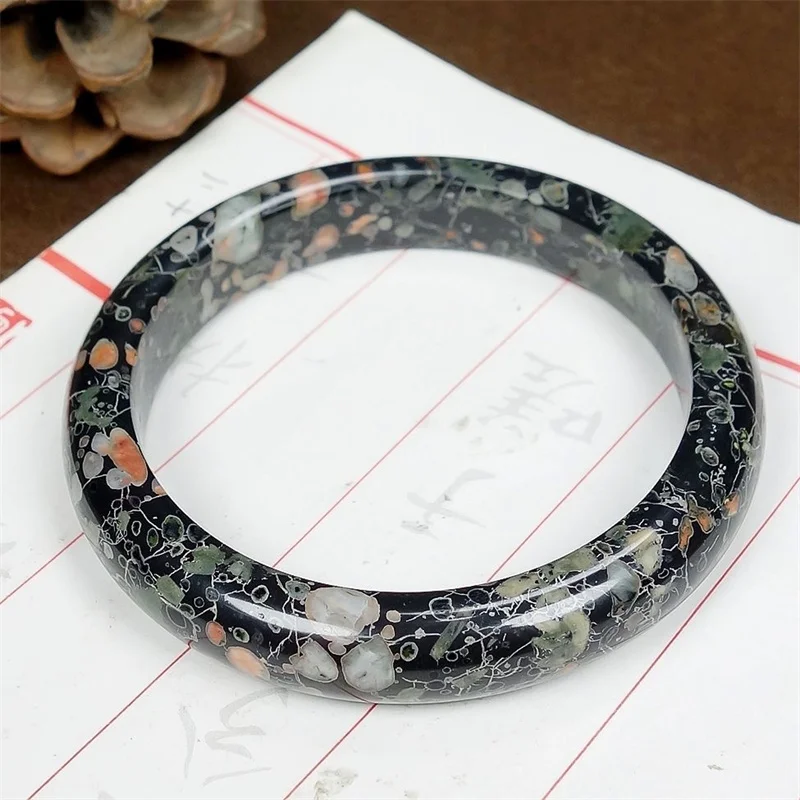 

Hot selling natural hand-carve Natural plum blossom jade Baranglet 54-64mm bracelet fashion Men Women Luck Gifts Amulet