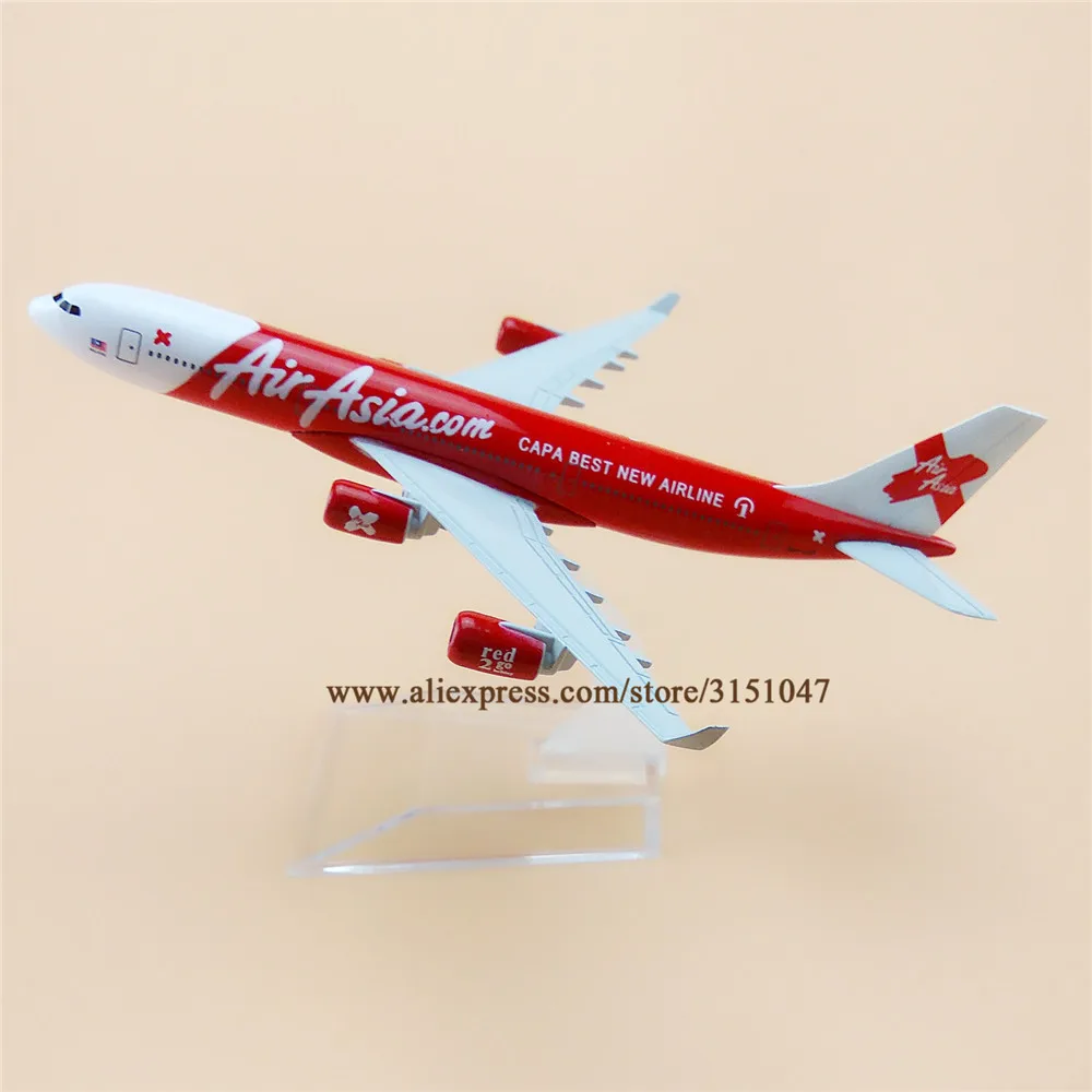 

16cm Alloy Metal Red Air Asia Airlines A340 Airplane Model Asia Airbus 340 Airways Diecast Plane Model Aircraft Kids Gifts Toys