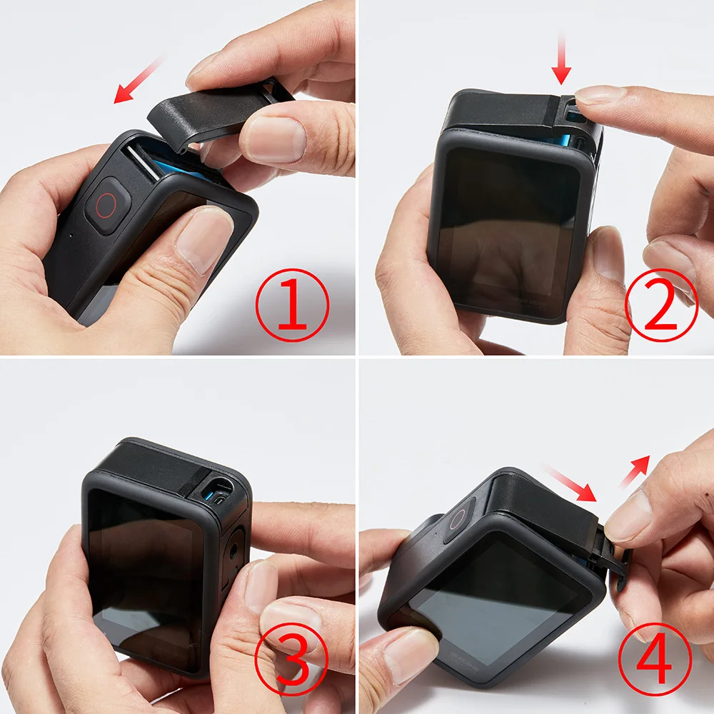 Telesin removable aluminum alloy battery cover side cover for gopro 8 fpv action