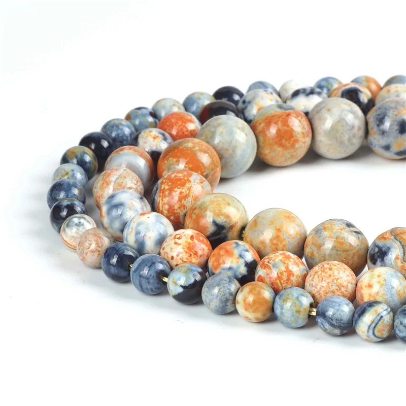 Натуральные оранжевые Бусы из камня Агата круглые свободные разделительные