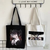 bungo stray dog japanese anime canvas bag harajuku gothic shopper large capacity women bag classic vintage shoulder bag handbags