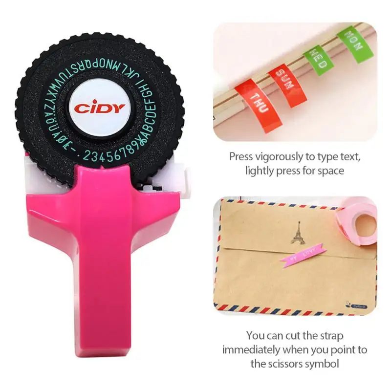 Mini Manual Labeling Machine Embossing Typewriter Tape 9 Mm Print Letters And Numbers Manually Effortlessly | Дом и сад