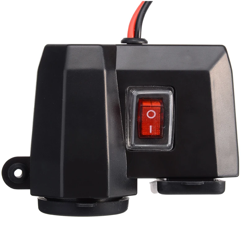 Cumhye 12V 2.1A мотоцикл прикуриватель розетка питания двойной USB с вольтметр Водонепроницаемый независимый переключатель Крышка