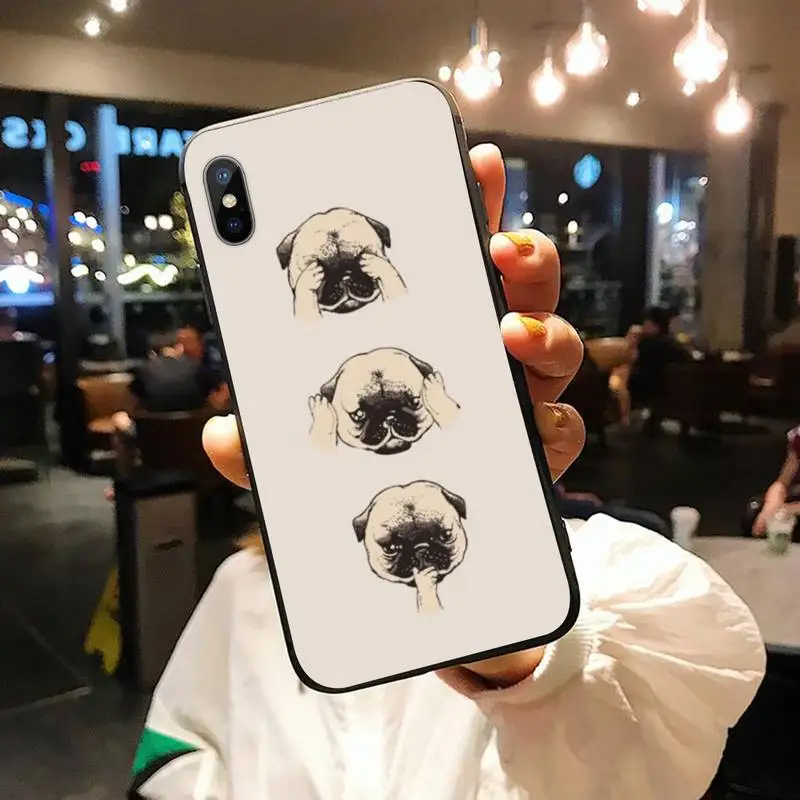 

Pugs Not Drugs Dogs cute animal luxury Phone Case shell for iPhone 11 12 pro XS MAX 8 7 6 6S Plus X 5S SE 2020 XR mobile cover