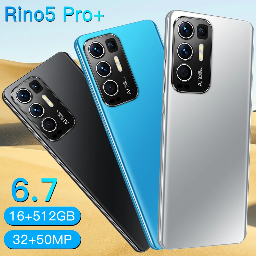 

Rino5 Pro+ 16+512GB Smartphones 6.7 Inch Face Fingerprint Unlock 32+50MP 10 Core 6800mAh MTK6889 Andriod 11.0 Cellphone