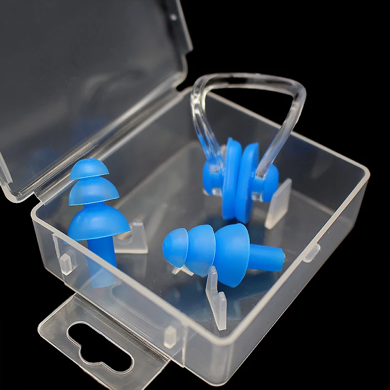 5 комплектов затычек для ушей и зажимов носа аксессуары плавания силиконовые