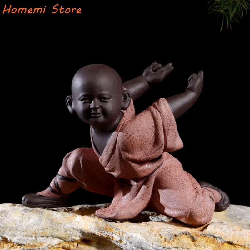

Chinese Little Monk Buddha Ceramic Statues Holder Tea Pet Home Tea Tray Home Decor Tea Pet Ornaments