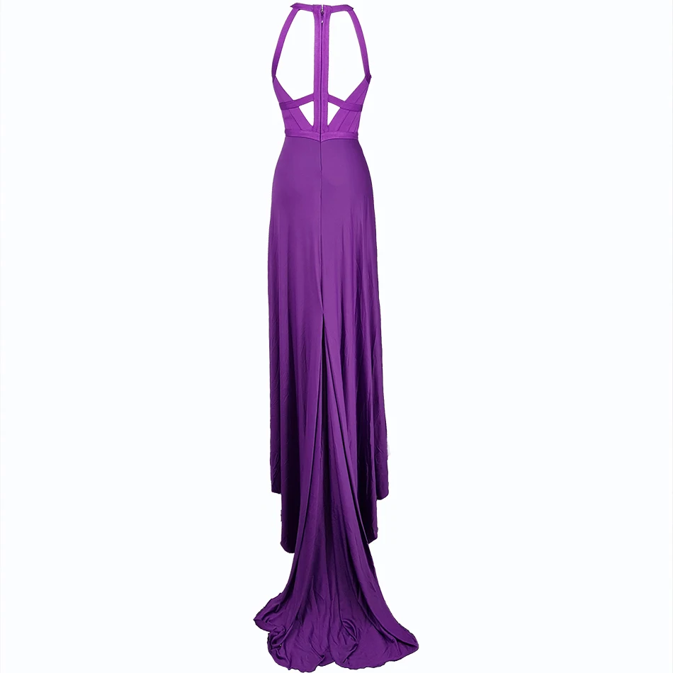 Женское весеннее Бандажное платье Amily.c фиолетовое облегающее Сетчатое с