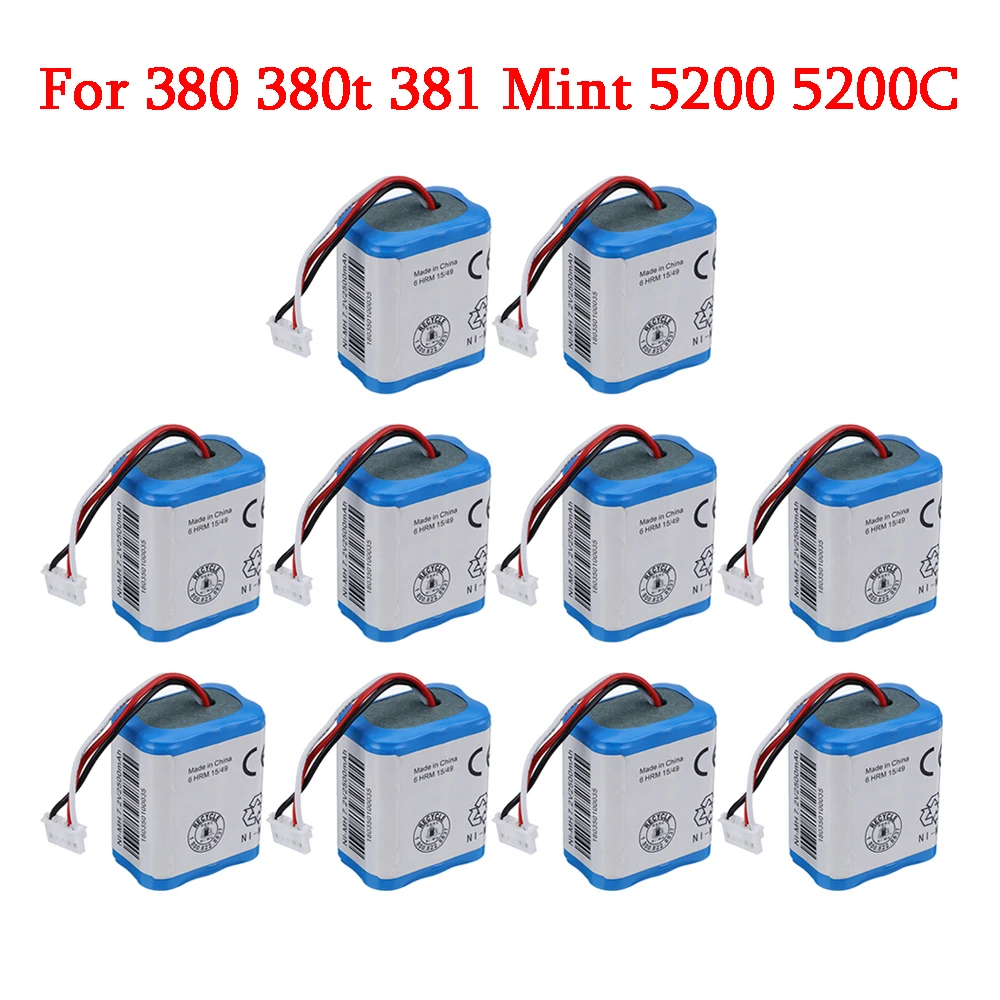 

1/2/3/5/10Pcs Upgrade 2.5Ah 7.2V 2500mAh Battery for iRobot Roomba Braava 380 380T Mint 5200c AA Ni-MH 7.2v Rechargeable battery