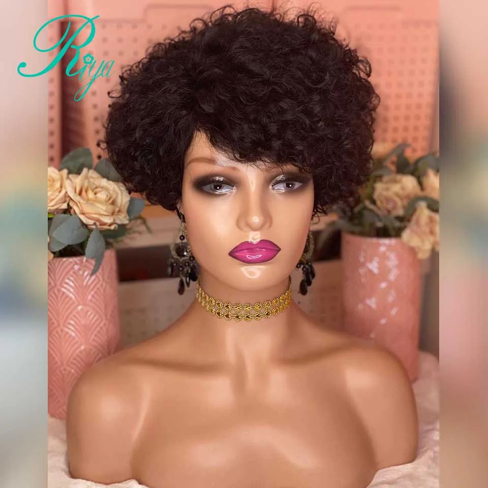 Бразильские короткие волосы боб флэй тупой кудрявые безклеевые человеческие