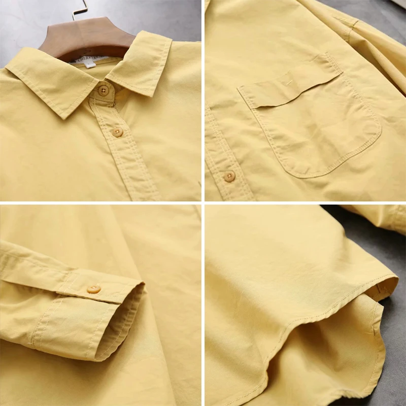 GOPLUS Для женщин рубашка желтый и зеленый цвета белая блузка Винтаж размера плюс