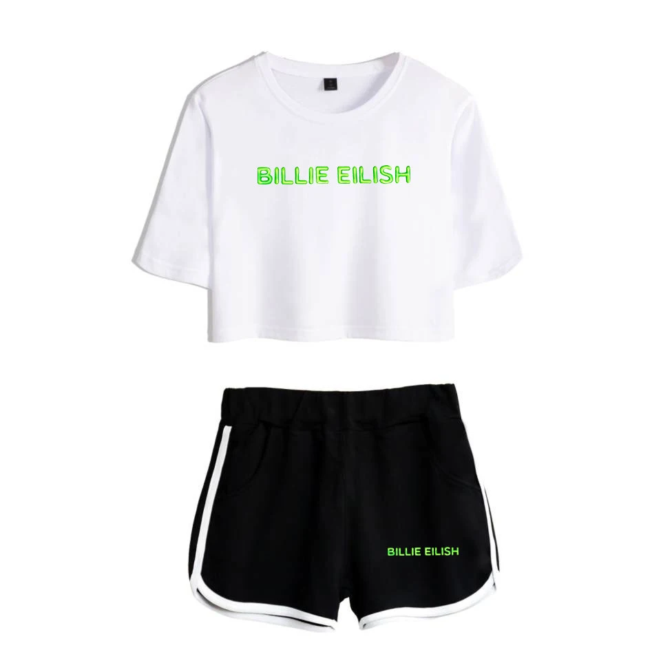 Женский комплект из двух предметов Billie Eilish Harajuku Modis короткий топ с коротким