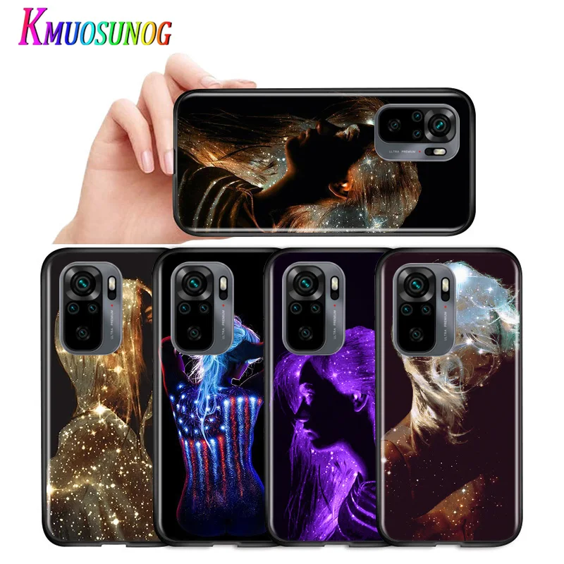 

Sexy fluorescent art Shockproof Cover For Xiaomi Redmi K40 K30i K30T K30S K30 K20 10X Ultra Pro Black Soft Phone Case