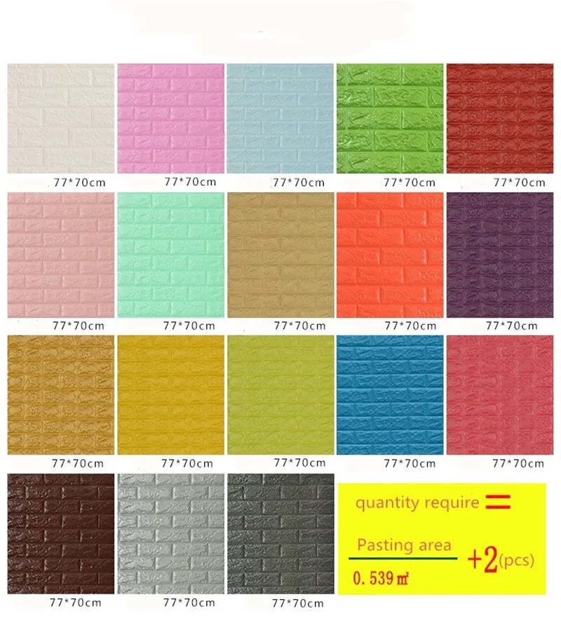70*77 3D кирпичные настенные наклейки DIY самоклеющийся Декор пенопластовое водонепроницаемое покрытие для стен обои для телевизора фон для детской гостиной