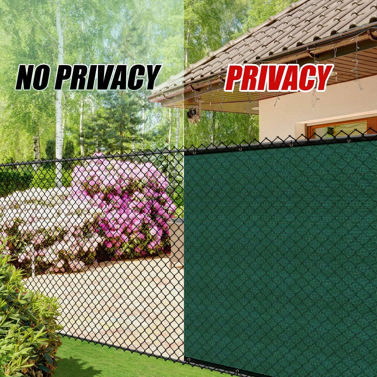 6' x 50' Green Fence Privacy Screen Windscreen Cover Fabric Shade Tarp Netting Mesh Cloth - Heavy Duty