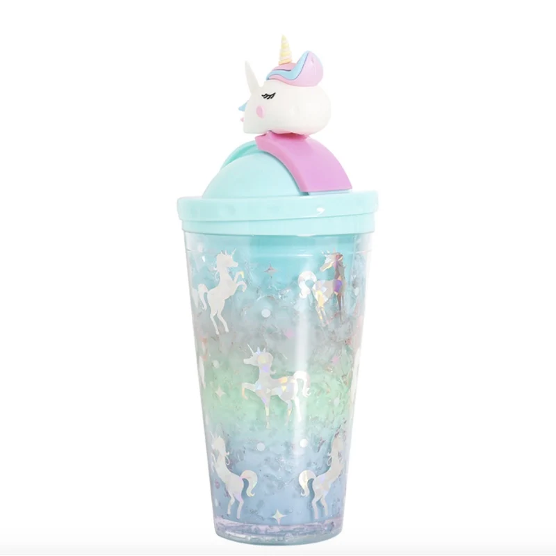 Милая бутылка для воды с единорогом 430 мл чашка соломинкой мультяшная