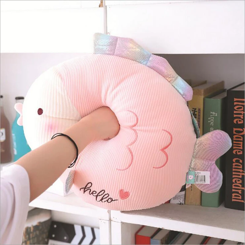 

Cute Cartoon Fish Plush Toy Stuffed Animal Fish Doll Toys Plush Pillow Car U Neck Pillow Sofa Pillow Girls Gift