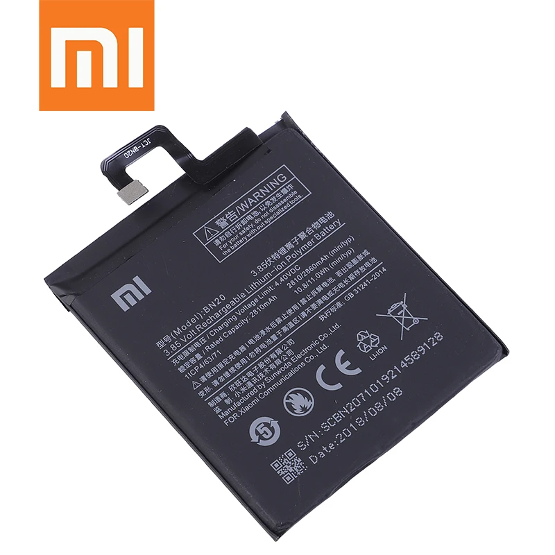 Xiao mi 100% оригинал BN20 2860 мАч батарея для Xiaomi Mi 5C M5C Mi5C высокое качество сменные