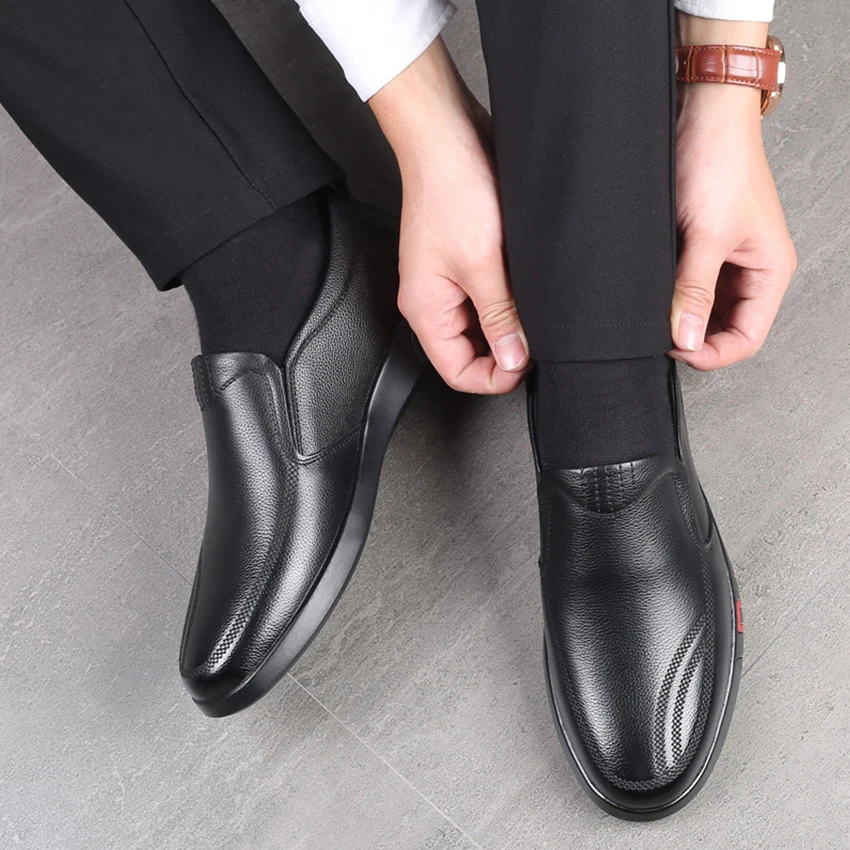 BIMUDUIYU Genuine Leather Shoes Men Loafers Soft Cow Casual Breathable Slip on Male Footwear Black Moccasins | Обувь