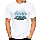 Мужская футболка с принтом в виде треугольников, с круглым вырезом и коротким рукавом