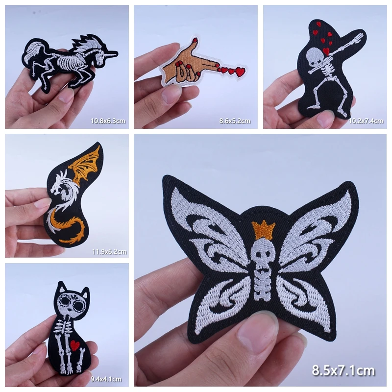 Pulaqi в виде бабочек аппликацией на одежде с вышивкой Poker патчи для одежды