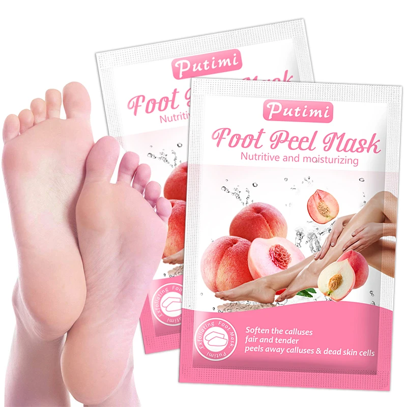 

Putimi Exfoliating Foot Mask Foot Care Peach Feet Mask Remove Dead Skin Cuticles Heels Socks for Pedicure Foot Peeling Mask