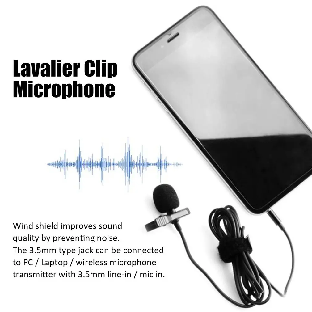 

Portable External 3.5mm Mini Studio Speech Mic Microphone with Clip for PC Desktop Notebook Laptop Lound Speaker