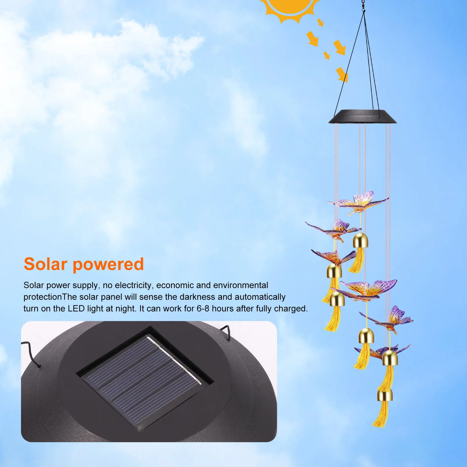 На открытом воздухе бабочка китайские колокольчики Двор Сад медные трубки