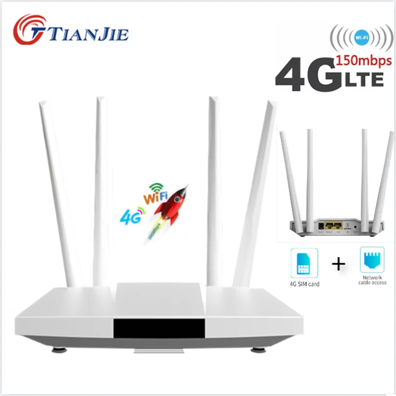 

New 300Mbps 4G SIM Card Router Unlock LTE Wifi Antennas CPE RJ45 WAN/LAN Port Mobile Hotspot Wi-Fi Wireless Modem Broadband