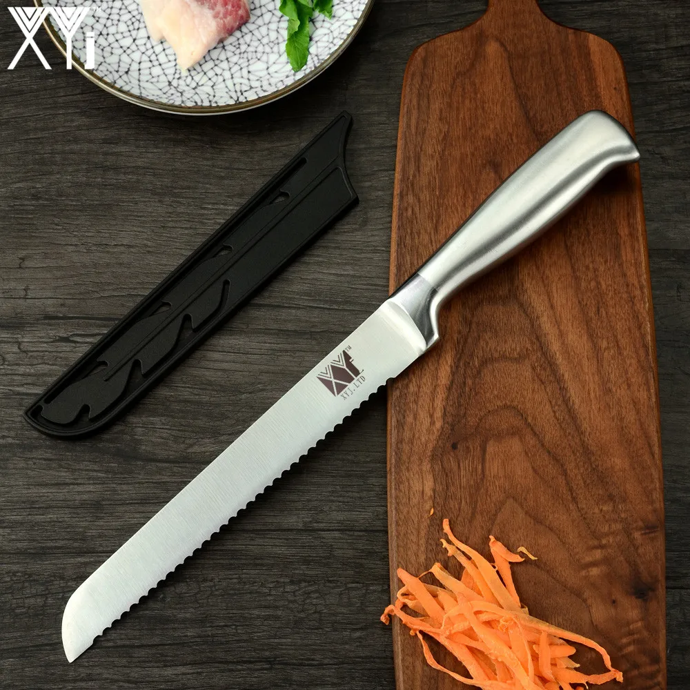 XYj 6 шт. набор кухонных ножей из нержавеющей стали 8 ''7'' 5 ''3,5'' шеф-повара для нарезки хлеба Santoku нож для очистки овощей Кухонные гаджеты