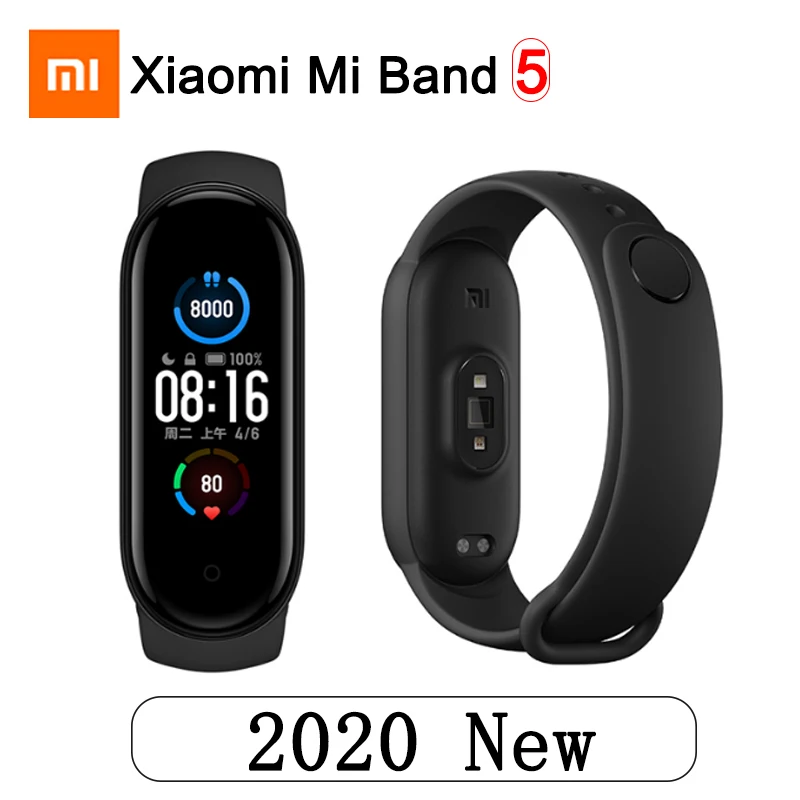 Оригинальные Смарт часы Xiaomi Mi Band 5 4 цвета AMOLED экран Bluetooth спортивный