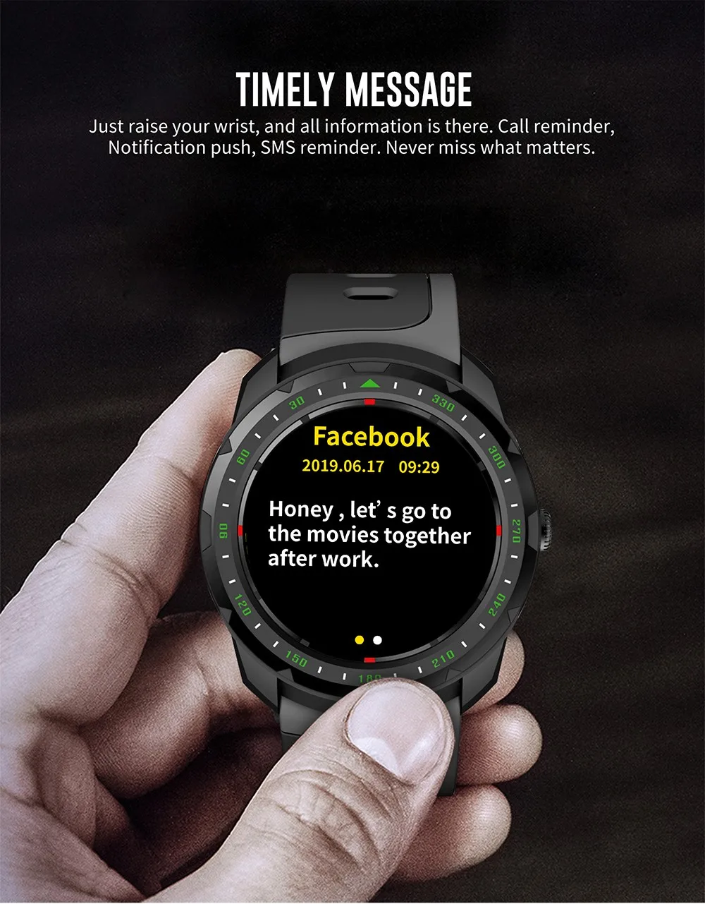 Kingwear KW01 умный Браслет 1,0 дюймов HD экран IP68 Водонепроницаемый Bluetooth 4,0 Smartwatch монитор сердечного ритма питьевой напоминание