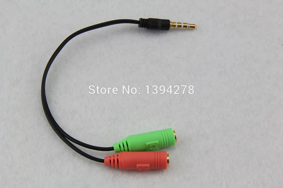 2 to 1 Audio Cable Adapter Line conversion head into two mobile phone headset computer mp3 player game box microphone turn 50pcs |