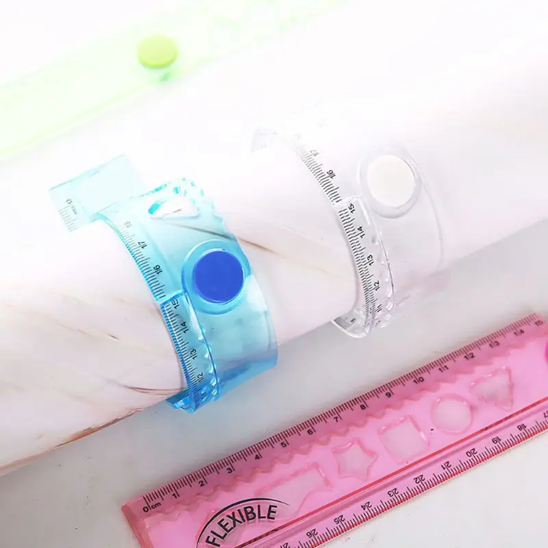 

30cm Korean Flexible Folding Ruler Multifunction Plastic Drawing Rulers Office School Stationery Students Kids Gifts